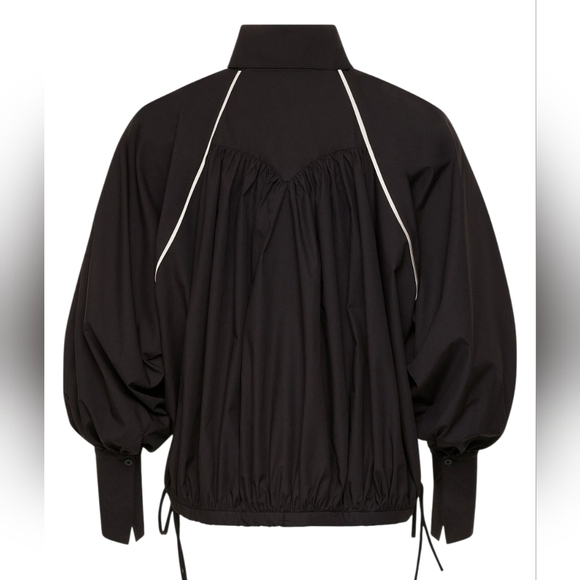 Fe Noel Statement Sleeve Poet Shirt Black XS Japanese Cotton Sculptural Back - Picture 2 of 15